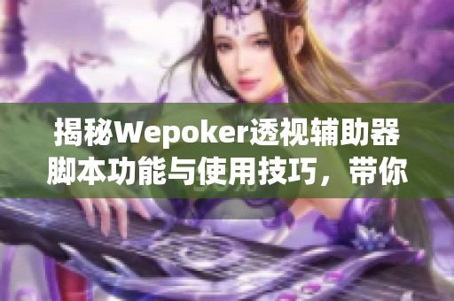 揭秘Wepoker透視輔助器腳本功能與使用技巧，帶你玩轉(zhuǎn)游戲新境界