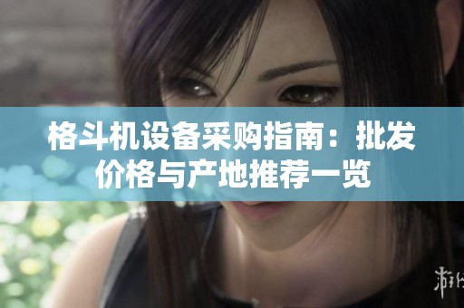 格斗機設備采購指南：批發(fā)價格與產(chǎn)地推薦一覽
