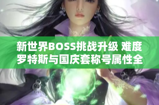 新世界BOSS挑戰(zhàn)升級 難度羅特斯與國慶套稱號屬性全面解析