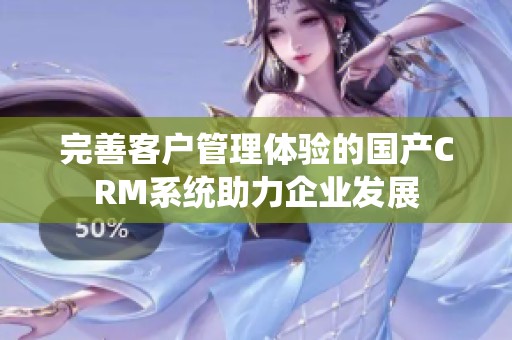 完善客戶管理體驗的國產(chǎn)CRM系統(tǒng)助力企業(yè)發(fā)展