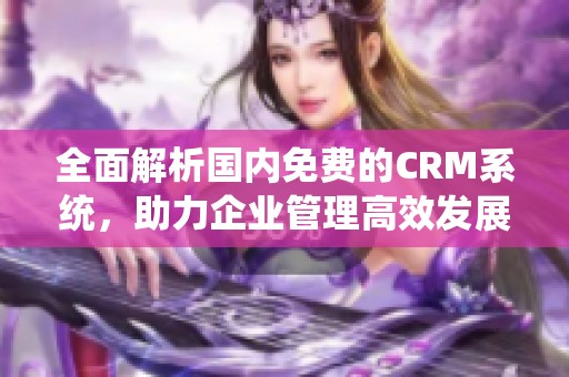 全面解析國內(nèi)免費的CRM系統(tǒng)，助力企業(yè)管理高效發(fā)展