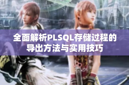 全面解析PLSQL存儲(chǔ)過(guò)程的導(dǎo)出方法與實(shí)用技巧