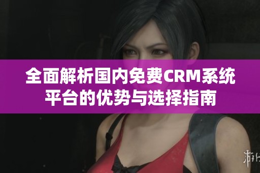 全面解析國內(nèi)免費(fèi)CRM系統(tǒng)平臺的優(yōu)勢與選擇指南