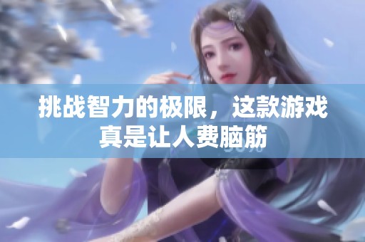 挑戰(zhàn)智力的極限，這款游戲真是讓人費(fèi)腦筋