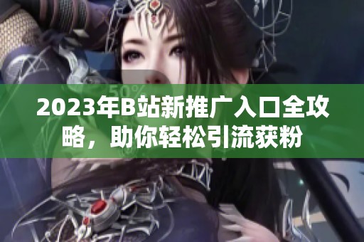 2023年B站新推廣入口全攻略，助你輕松引流獲粉