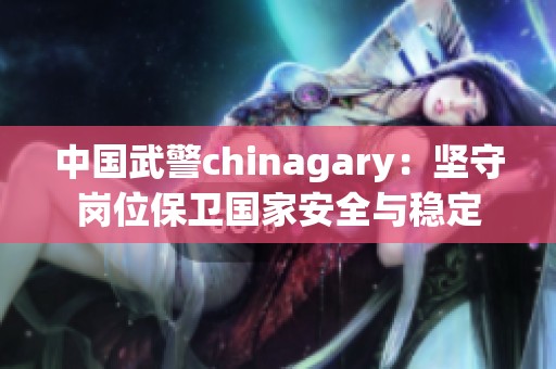中國武警chinagary：堅守崗位保衛(wèi)國家安全與穩(wěn)定