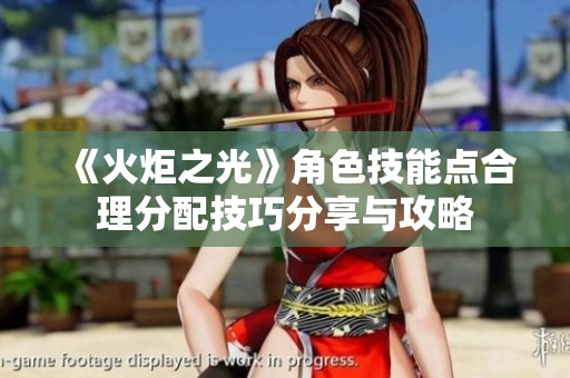 《火炬之光》角色技能點合理分配技巧分享與攻略