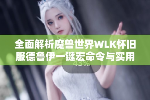 全面解析魔獸世界WLK懷舊服德魯伊一鍵宏命令與實(shí)用技巧