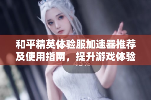 和平精英體驗(yàn)服加速器推薦及使用指南，提升游戲體驗(yàn)的選擇