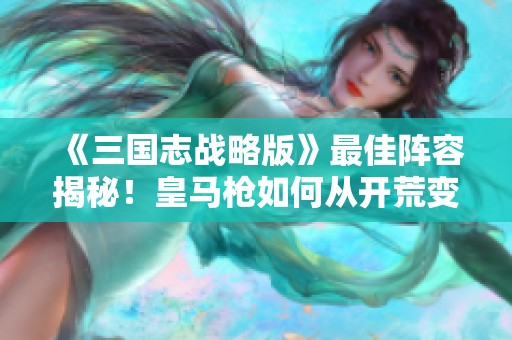 《三國(guó)志戰(zhàn)略版》最佳陣容揭秘<div   id=