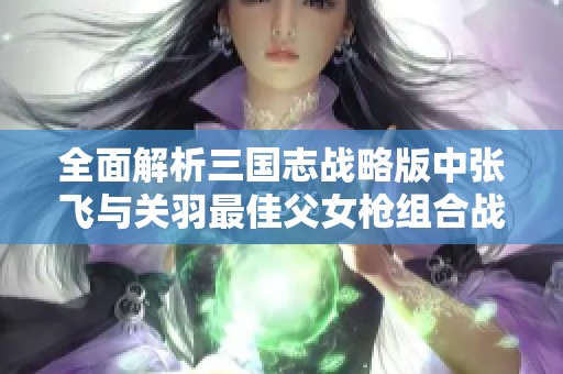 全面解析三國志戰(zhàn)略版中張飛與關(guān)羽最佳父女槍組合戰(zhàn)法配置