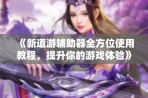 《新道游輔助器全方位使用教程，提升你的游戲體驗》