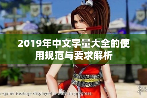 2019年中文字量大全的使用規(guī)范與要求解析
