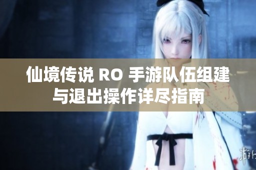 仙境傳說 RO 手游隊(duì)伍組建與退出操作詳盡指南