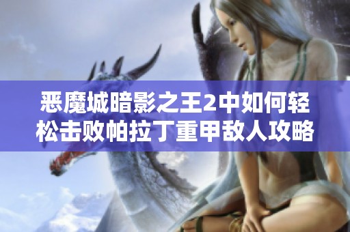 惡魔城暗影之王2中如何輕松擊敗帕拉丁重甲敵人攻略