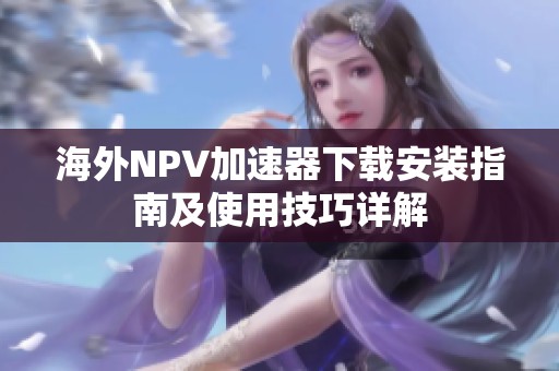 海外NPV加速器下載安裝指南及使用技巧詳解