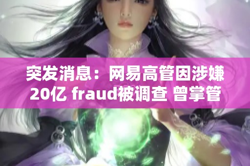 突發(fā)消息：網(wǎng)易高管因涉嫌20億 fraud被調(diào)查 曾掌管多款熱門游戲