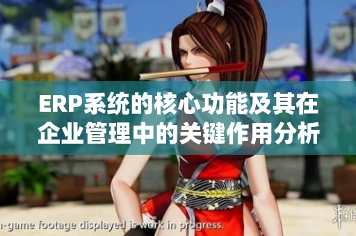 ERP系統(tǒng)的核心功能及其在企業(yè)管理中的關(guān)鍵作用分析