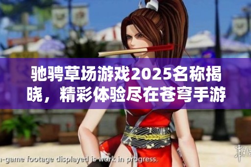 馳騁草場游戲2025名稱揭曉，精彩體驗盡在蒼穹手游網