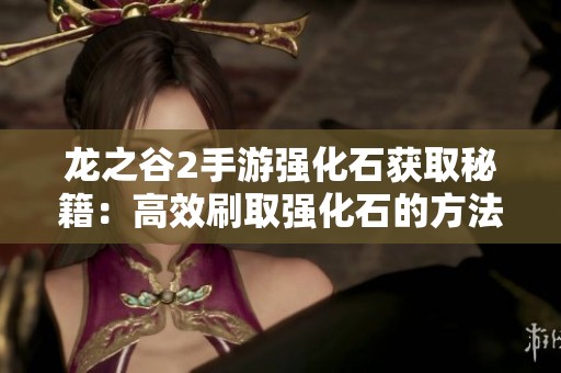龍之谷2手游強(qiáng)化石獲取秘籍：高效刷取強(qiáng)化石的方法分享